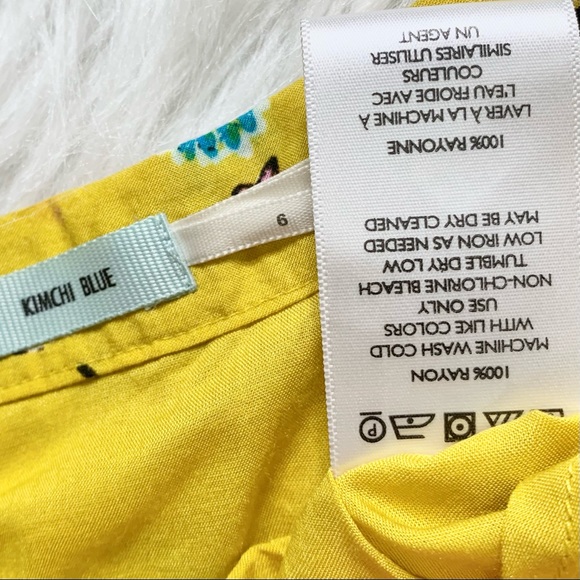 SOLD-Urban Outfitters Floral Yellow Mini Skater Skirt - Picture 8 of 9